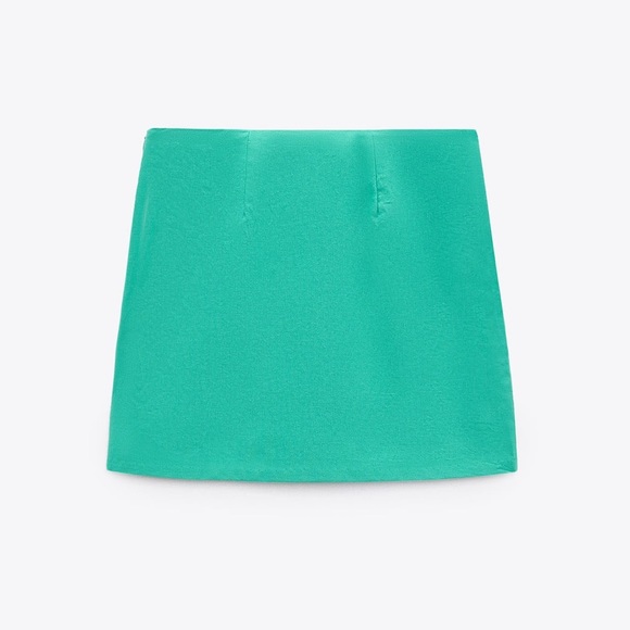 Zara beaded mini skirt high waisted turquoise nwt - Picture 5 of 11